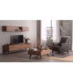 Raft suspendat din pal, Ravenna, 212x34x31 cm, stejar