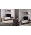 Comoda TV din pal, Mayer, 192 cm, alb, lemn
