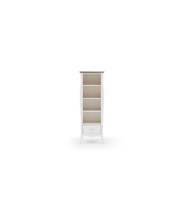 Biblioteca din pal si MDF, Riena Young, 58x43x168 cm, alb mat, stejar