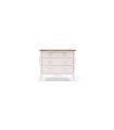 Comoda cu 3 sertare, din pal si MDF, Riena Young, 104x53 cm, alb mat, stejar