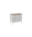 Comoda cu 3 sertare, din pal si MDF, Riena Young, 104x53 cm, alb mat, stejar