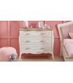 Comoda cu 3 sertare, din pal si MDF, Riena Young, 104x53 cm, alb mat, stejar