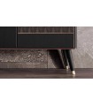 Comoda din pal, Diamond, 216x48x81 cm, nuc, negru grafit