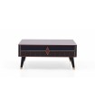 Masuta cafea din pal, Diamond, 90x90x37 cm, nuc, negru grafit