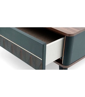 Masuta cafea din pal, Diamond, 90x90x37 cm, nuc, negru grafit