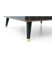 Masuta cafea din pal, Diamond, 90x90x37 cm, nuc, negru grafit