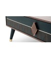 Masuta cafea din pal, Diamond, 90x90x37 cm, nuc, negru grafit