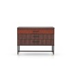 Comoda din pal cu 3 sertare, Matilda, 109.5x50x82 cm, nuc