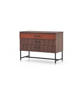Comoda din pal cu 3 sertare, Matilda, 109.5x50x82 cm, nuc