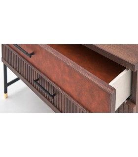 Comoda din pal cu 3 sertare, Matilda, 109.5x50x82 cm, nuc