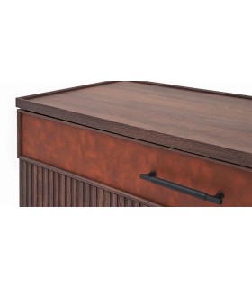 Comoda din pal cu 3 sertare, Matilda, 109.5x50x82 cm, nuc