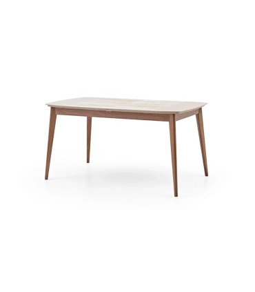 Masa dining extensibila, din pal, Brita, 160x86x78 cm, bej