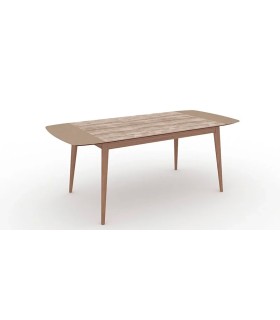 Masa dining extensibila, din pal, Brita, 160x86x78 cm, bej