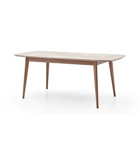 Masa dining extensibila, din pal, Brita, 160x86x78 cm, bej