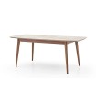 Masa dining extensibila, din pal, Brita, 160x86x78 cm, bej