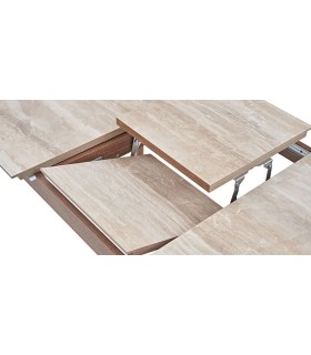 Masa dining extensibila, din pal, Brita, 160x86x78 cm, bej