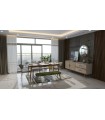 Masa dining extensibila, din pal, Brita, 160x86x78 cm, bej