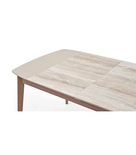 Masa dining extensibila, din pal, Brita, 160x86x78 cm, bej