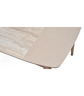 Masa dining extensibila, din pal, Brita, 160x86x78 cm, bej