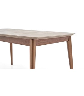 Masa dining extensibila, din pal, Brita, 160x86x78 cm, bej