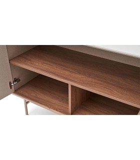 Bufet din pal cu 2 usi si 2 sertare, Brita, 209x49x83 cm, bej