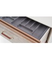 Bufet din pal cu 2 usi si 2 sertare, Brita, 209x49x83 cm, bej