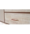 Bufet din pal cu 2 usi si 2 sertare, Brita, 209x49x83 cm, bej
