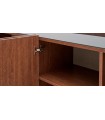 Bufet din pal cu blat din sticla, Likya, 210x80x46 cm, nuc pesaro, crem