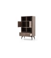 Biblioteca din pal, cu usi si sertar, Venera, 92x45x156 cm, nuc
