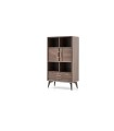 Biblioteca din pal, cu usi si sertar, Venera, 92x45x156 cm, nuc