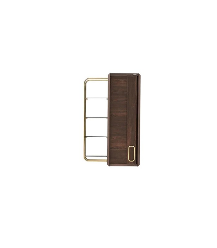 Raft suspendat din pal si metal, Venera, 60 cm, nuc