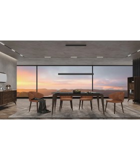 Masa dining extensibila, din pal, Venera, 160x95x76 cm, nuc