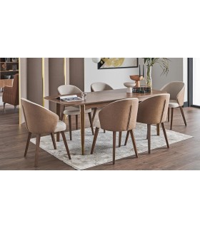 Masa dining extensibila, Likya, 210x90x76 cm, nuc