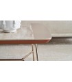 Masuta cafea rectangulara, din pal, cu picioare din metal auriu, Brita 130x75x42 cm, bej