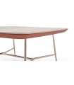 Masuta cafea patrata, din pal, cu picioare din metal auriu, Brita 90x90x42 cm, bej