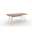 Masa dining din pal si metal, Brita, 99x200x77 cm, bej