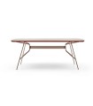 Masa dining din pal si metal, Brita, 99x200x77 cm, bej