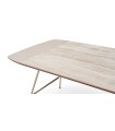 Masa dining din pal si metal, Brita, 99x200x77 cm, bej