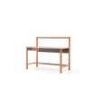 Birou din lemn si MDF cu un compartiment ascuns, Pan, 140x65x112 cm, lemn, gri