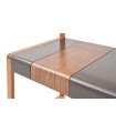 Birou din lemn si MDF cu un compartiment ascuns, Pan, 140x65x112 cm, lemn, gri