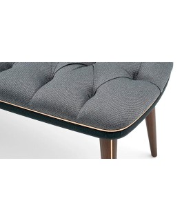 Bancheta tapitata Diamond, 140x45x44 cm, gri