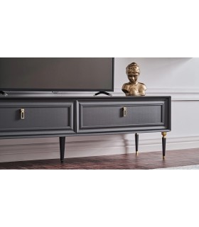 Comoda TV din pal si MDF, Lorenta, 180 cm, antracit