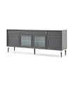 Bufet din pal si MDF, cu 4 usi si 2 sertare, Lorenta, 216x49x85 cm, antracit