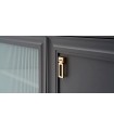 Bufet din pal si MDF, cu 4 usi si 2 sertare, Lorenta, 216x49x85 cm, antracit