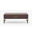 Masuta cafea din pal si MDF, Valentin, 113x65x41 cm, nuc, gri