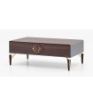 Masuta cafea din pal si MDF, Valentin, 113x65x41 cm, nuc, gri