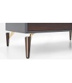 Masuta cafea din pal si MDF, Valentin, 113x65x41 cm, nuc, gri