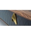 Comoda TV din MDF si pal, Logan Marquetry, 240 cm, negru, nuc