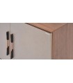 Bufet din pal cu 4 usi, Nova, 202x50x81 cm, nuc, bej