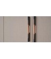 Bufet din pal cu 4 usi, Nova, 202x50x81 cm, nuc, bej